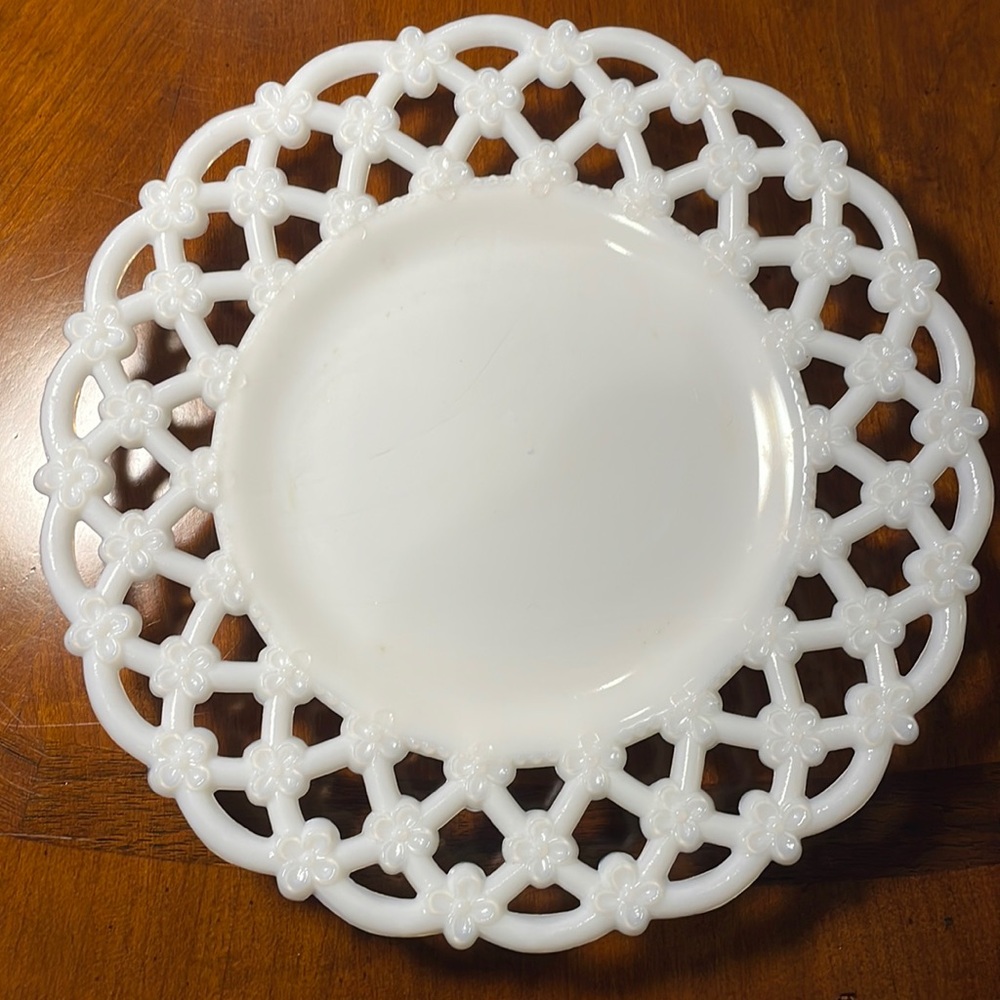 Westmoreland Milk Glass Plate. Forget-me-not.